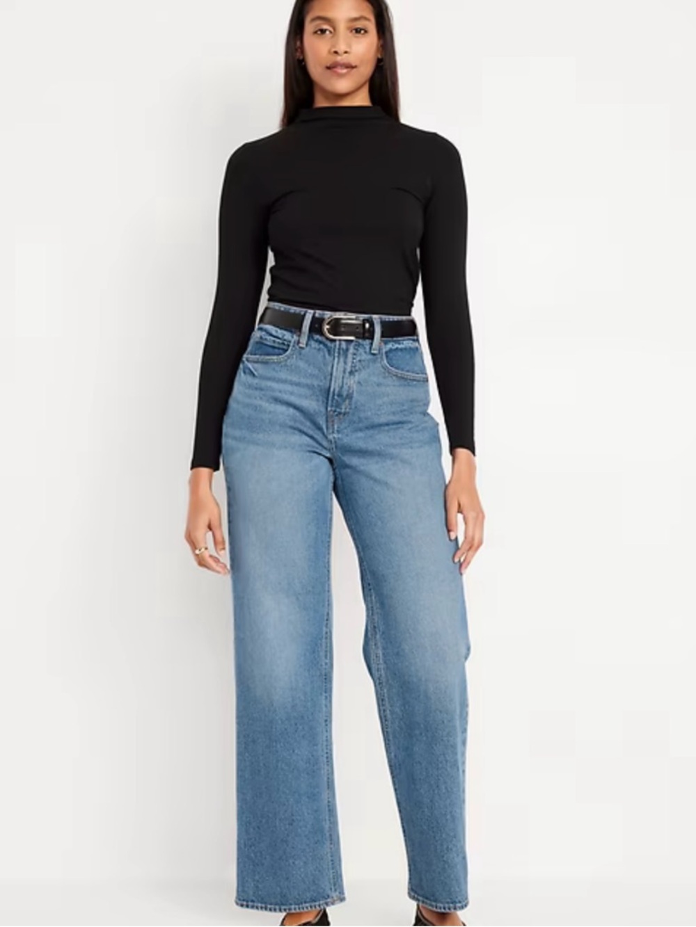 Old Navy Light Wash Extra High-Waisted Sky-Hi Wide-Leg Jeans sz 14 - Picture 4 of 4